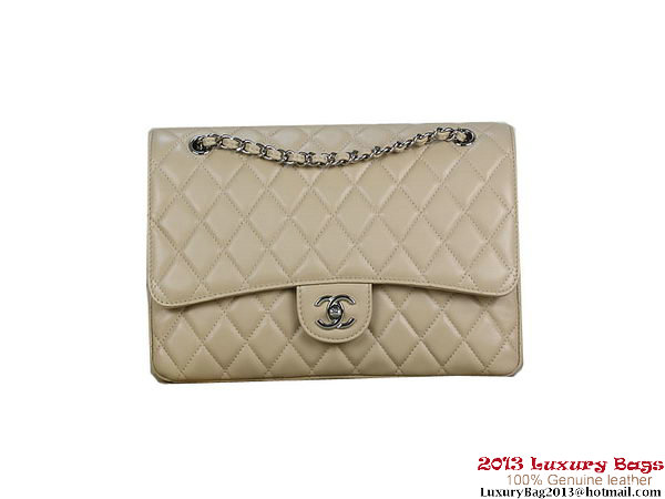 Chanel Classic Flap Bag 1113 Apricot Sheepskin Leather Silver Chanel Classic Flap Bag 1113 Apricot Sheepskin Leather Silver
