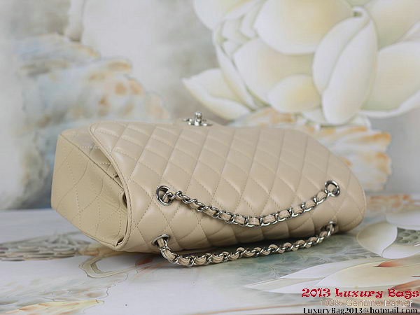 Chanel Classic Flap Bag 1113 Apricot Sheepskin Leather Silver Chanel Classic Flap Bag 1113 Apricot Sheepskin Leather Silver