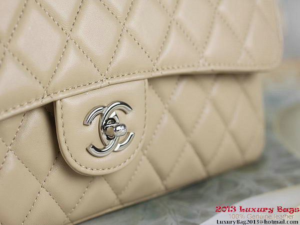 Chanel Classic Flap Bag 1113 Apricot Sheepskin Leather Silver Chanel Classic Flap Bag 1113 Apricot Sheepskin Leather Silver