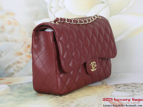 Chanel Classic Flap Bag Bordeaux Original Cannage Patterns Leather Gold Chanel Classic Flap Bag Bordeaux Original Cannage Patterns Leather Gold