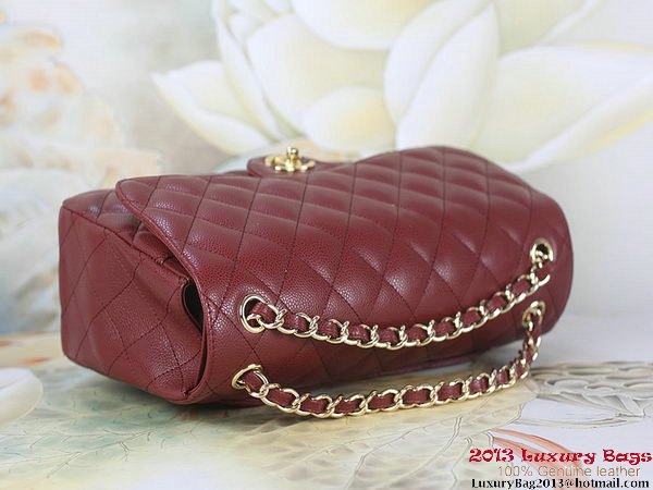 Chanel Classic Flap Bag Bordeaux Original Cannage Patterns Leather Gold Chanel Classic Flap Bag Bordeaux Original Cannage Patterns Leather Gold