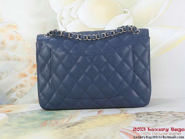 Chanel Classic Flap Bag RoyalBlue Original Cannage Patterns Leather Silver Chanel Classic Flap Bag RoyalBlue Original Cannage Patterns Leather Silver