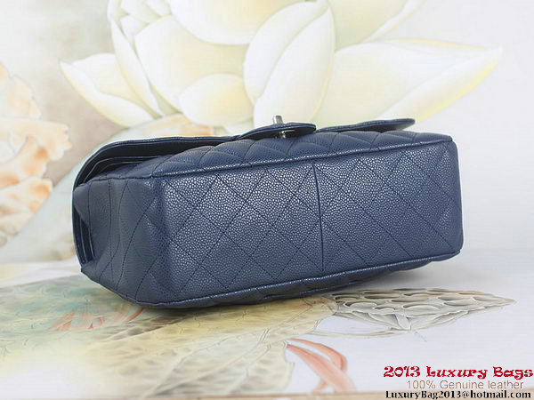 Chanel Classic Flap Bag RoyalBlue Original Cannage Patterns Leather Silver Chanel Classic Flap Bag RoyalBlue Original Cannage Patterns Leather Silver