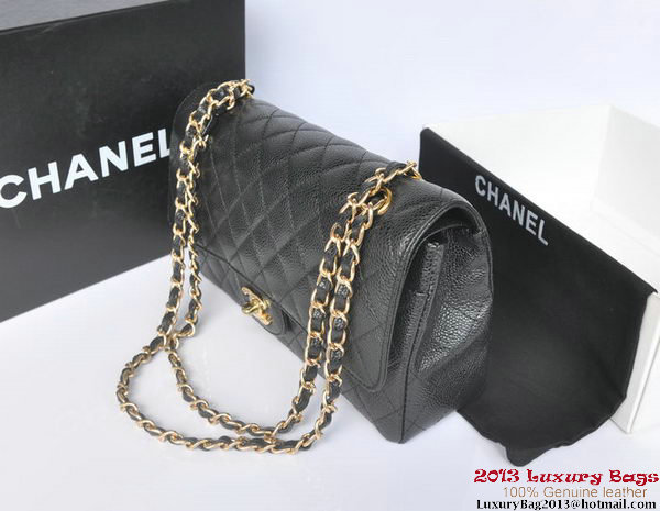 Chanel 2.55 Classic Flap Bag Black Original Caviar Leather Gold Chanel 2.55 Classic Flap Bag Black Original Caviar Leather Gold
