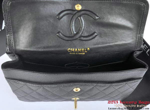 Chanel 2.55 Classic Flap Bag Black Original Caviar Leather Gold Chanel 2.55 Classic Flap Bag Black Original Caviar Leather Gold