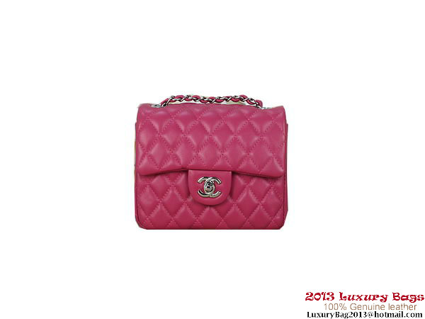 Chanel mini Classic Flap Bag Rose Sheepskin 1115 Silver Chanel mini Classic Flap Bag Rose Sheepskin 1115 Silver