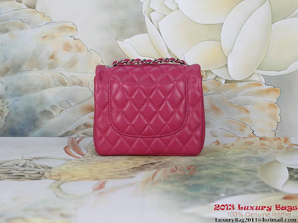 Chanel mini Classic Flap Bag Rose Sheepskin 1115 Silver Chanel mini Classic Flap Bag Rose Sheepskin 1115 Silver