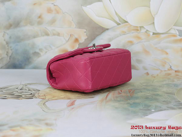 Chanel mini Classic Flap Bag Rose Sheepskin 1115 Silver Chanel mini Classic Flap Bag Rose Sheepskin 1115 Silver