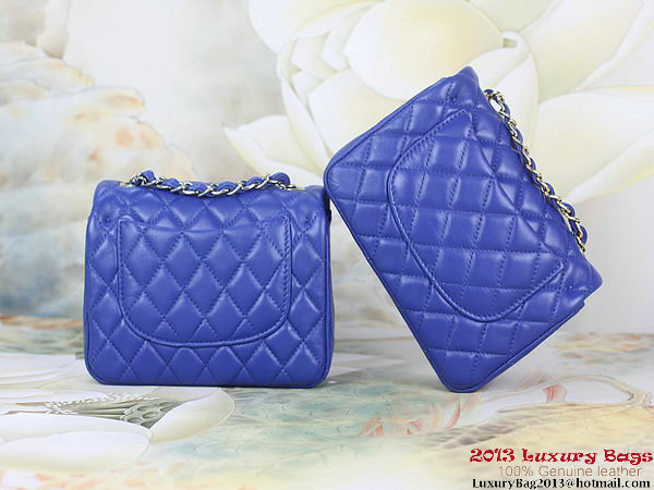 Chanel 1115 mini Classic Flap Bag Sheepskin Leather Blue Chanel 1115 mini Classic Flap Bag Sheepskin Leather Blue