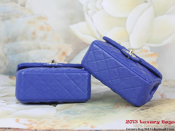 Chanel 1115 mini Classic Flap Bag Sheepskin Leather Blue Chanel 1115 mini Classic Flap Bag Sheepskin Leather Blue