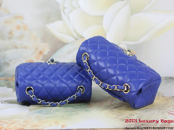 Chanel 1115 mini Classic Flap Bag Sheepskin Leather Blue Chanel 1115 mini Classic Flap Bag Sheepskin Leather Blue