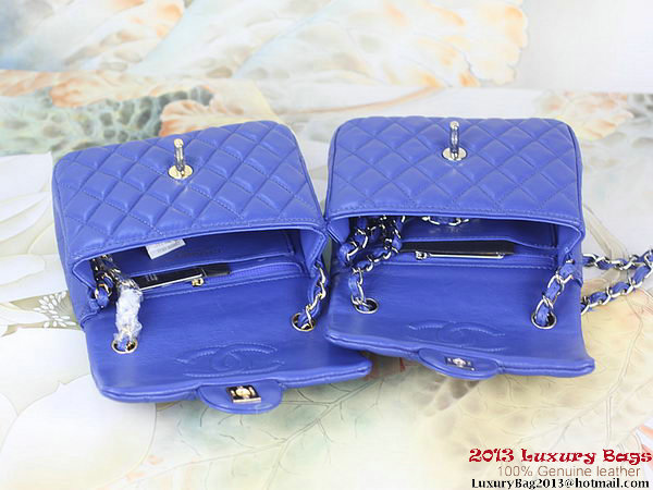 Chanel 1115 mini Classic Flap Bag Sheepskin Leather Blue Chanel 1115 mini Classic Flap Bag Sheepskin Leather Blue