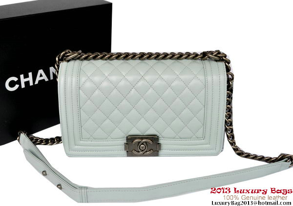 Boy Chanel Flap Shoulder Bag Original Sheepskin Leather A67086 Light Blue Boy Chanel Flap Shoulder Bag Original Sheepskin Leather A67086 Light Blue