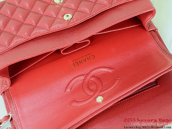 Chanel 2.55 Series Flap Bag Red Original Cannage Patterns Leather A1112 Gold Chanel 2.55 Series Flap Bag Red Original Cannage Patterns Leather A1112 Gold