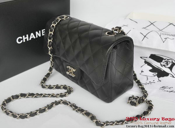 Chanel Classic Flap Bags Black Original Sheepskin Leather A1116 Silver Chanel Classic Flap Bags Black Original Sheepskin Leather A1116 Silver