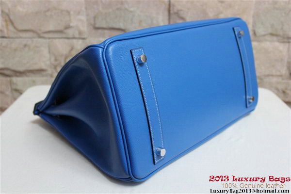 Hermes Birkin 35CM Tote Bag Blue Clemence Leather H6089 Gold/Silver Hermes Birkin 35CM Tote Bag Blue Clemence Leather H6089 Gold/Silver