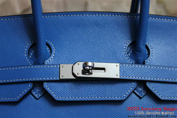 Hermes Birkin 35CM Tote Bag Blue Clemence Leather H6089 Gold/Silver Hermes Birkin 35CM Tote Bag Blue Clemence Leather H6089 Gold/Silver