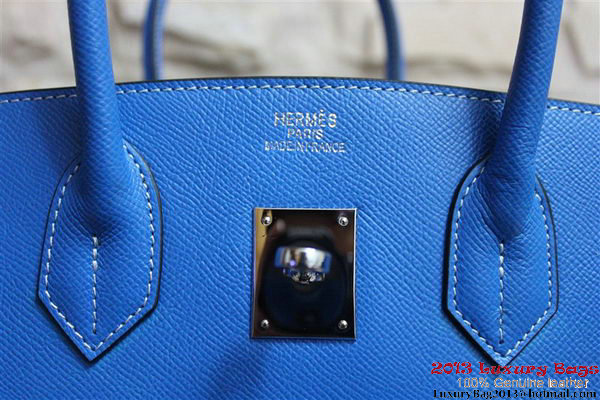 Hermes Birkin 35CM Tote Bag Blue Clemence Leather H6089 Gold/Silver Hermes Birkin 35CM Tote Bag Blue Clemence Leather H6089 Gold/Silver