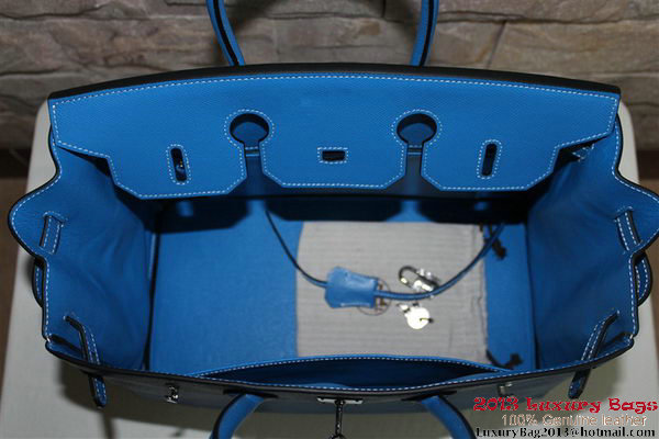 Hermes Birkin 35CM Tote Bag Blue Clemence Leather H6089 Gold/Silver Hermes Birkin 35CM Tote Bag Blue Clemence Leather H6089 Gold/Silver