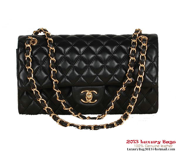Chanel 2.55 Series Bag Black Sheepskin Leather 1112 Gold Chanel 2.55 Series Bag Black Sheepskin Leather 1112 Gold