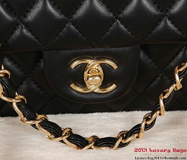 Chanel 2.55 Series Bag Black Sheepskin Leather 1112 Gold Chanel 2.55 Series Bag Black Sheepskin Leather 1112 Gold