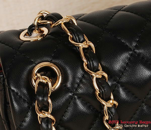 Chanel 2.55 Series Bag Black Sheepskin Leather 1112 Gold Chanel 2.55 Series Bag Black Sheepskin Leather 1112 Gold