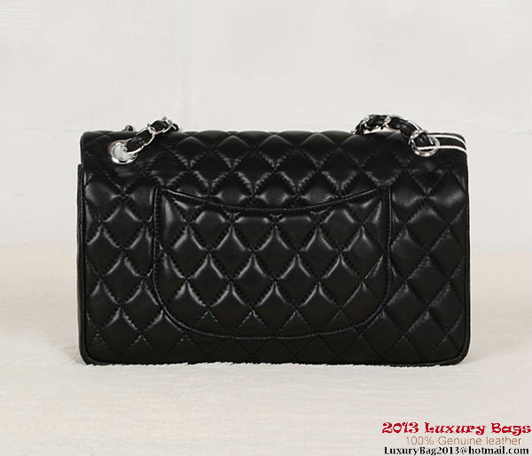 Chanel 2.55 Series Bag Black Sheepskin Leather 1112 Silver Chanel 2.55 Series Bag Black Sheepskin Leather 1112 Silver