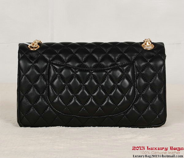 Chanel Classic 2.55 Series Bag Black Sheepskin Leather 1112 Gold Chanel Classic 2.55 Series Bag Black Sheepskin Leather 1112 Gold