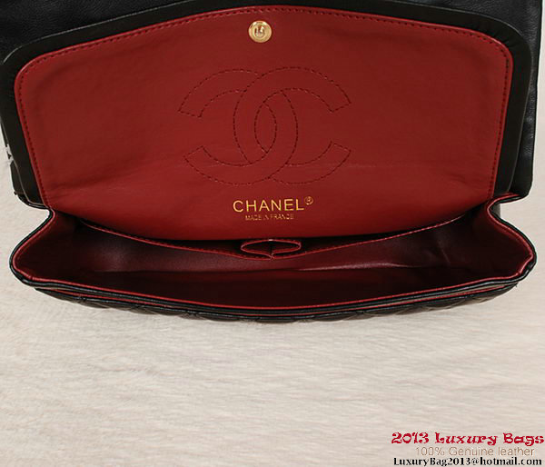 Chanel Classic 2.55 Series Bag Black Sheepskin Leather 1112 Gold Chanel Classic 2.55 Series Bag Black Sheepskin Leather 1112 Gold