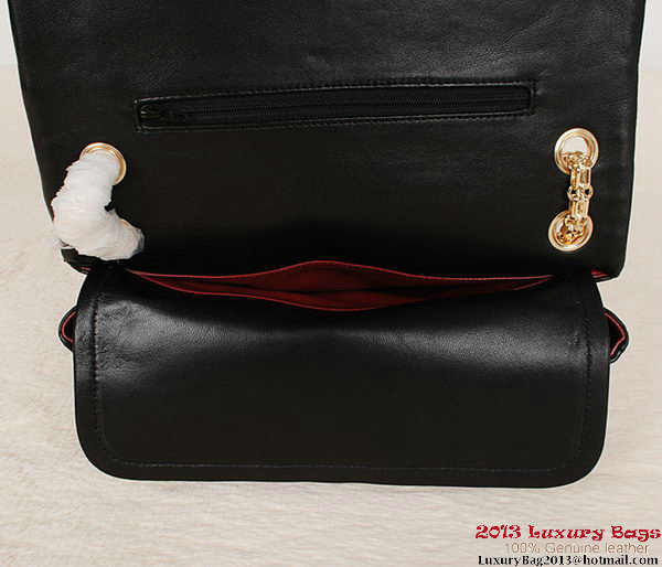 Chanel Classic 2.55 Series Bag Black Sheepskin Leather 1112 Gold Chanel Classic 2.55 Series Bag Black Sheepskin Leather 1112 Gold