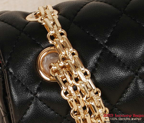 Chanel Classic 2.55 Series Bag Black Sheepskin Leather 1112 Gold Chanel Classic 2.55 Series Bag Black Sheepskin Leather 1112 Gold