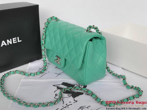 Chanel Classic Flap Bags Green Original Sheepskin Leather A1116 Silver Chanel Classic Flap Bags Green Original Sheepskin Leather A1116 Silver