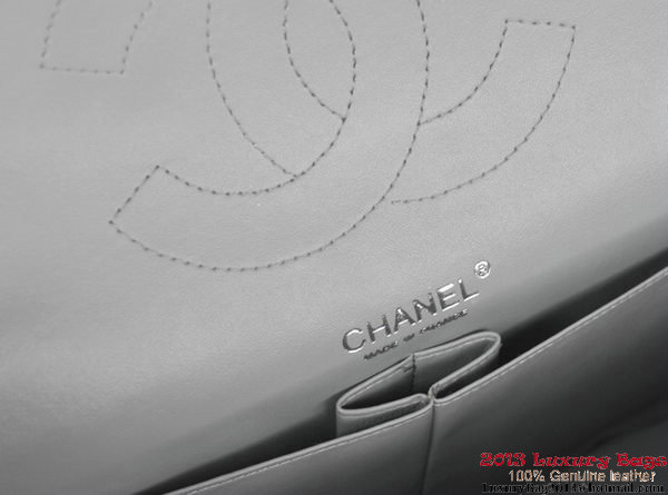 Chanel Jumbo Quilted Classic Cannage Patterns Flap Bag A58600 Grey Silver Chanel Jumbo Quilted Classic Cannage Patterns Flap Bag A58600 Grey Silver