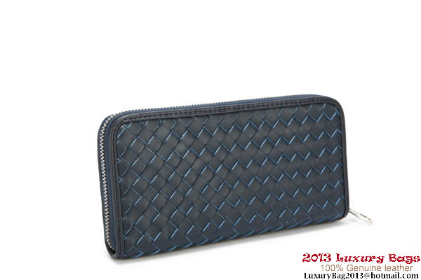 Bottega Veneta Intrecciato Nappa Zippy Wallet 115709-2 Blue Bottega Veneta Intrecciato Nappa Zippy Wallet 115709-2 Blue