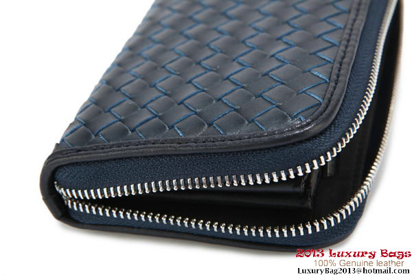 Bottega Veneta Intrecciato Nappa Zippy Wallet 115709-2 Blue Bottega Veneta Intrecciato Nappa Zippy Wallet 115709-2 Blue