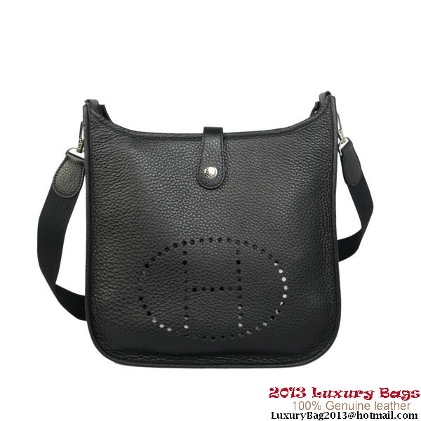 Hermes Evelyn Bag Original Calf Leather H1608 Black Hermes Evelyn Bag Original Calf Leather H1608 Black