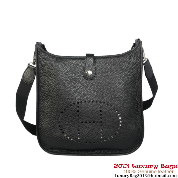 Hermes Evelyn Bag Original Calf Leather H1608 Black Hermes Evelyn Bag Original Calf Leather H1608 Black