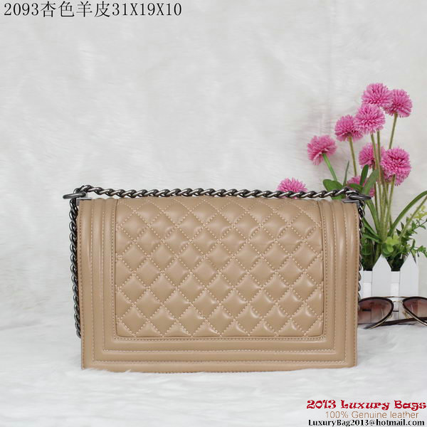 Boy Chanel Flap Shoulder Bag Sheepskin Leather A2093 Apricot Boy Chanel Flap Shoulder Bag Sheepskin Leather A2093 Apricot