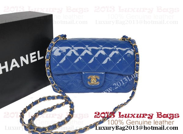 Chanel Classic Flap Bags Blue Original Patent Leather A1116 Gold Chanel Classic Flap Bags Blue Original Patent Leather A1116 Gold
