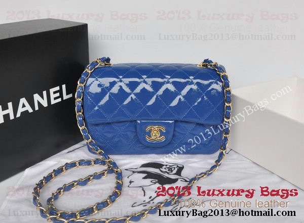 Chanel Classic Flap Bags Blue Original Patent Leather A1116 Gold Chanel Classic Flap Bags Blue Original Patent Leather A1116 Gold
