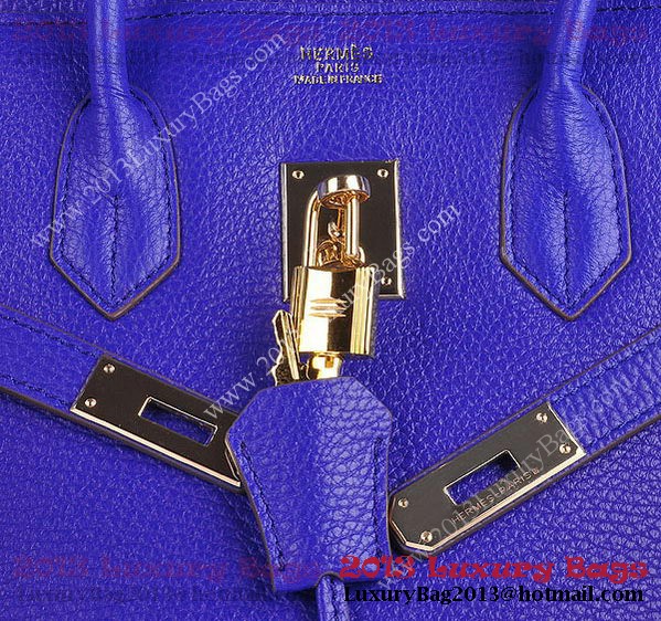 Hermes Birkin 30CM Tote Bag Blue Clemence Leather H6088 Gold Hermes Birkin 30CM Tote Bag Blue Clemence Leather H6088 Gold