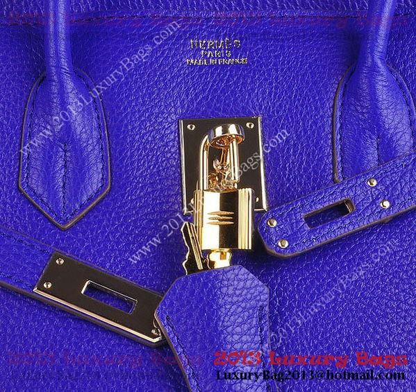 Hermes Birkin 30CM Tote Bag Blue Clemence Leather H6088 Gold Hermes Birkin 30CM Tote Bag Blue Clemence Leather H6088 Gold