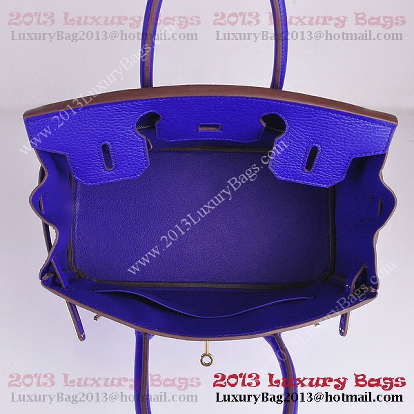 Hermes Birkin 30CM Tote Bag Blue Clemence Leather H6088 Gold Hermes Birkin 30CM Tote Bag Blue Clemence Leather H6088 Gold