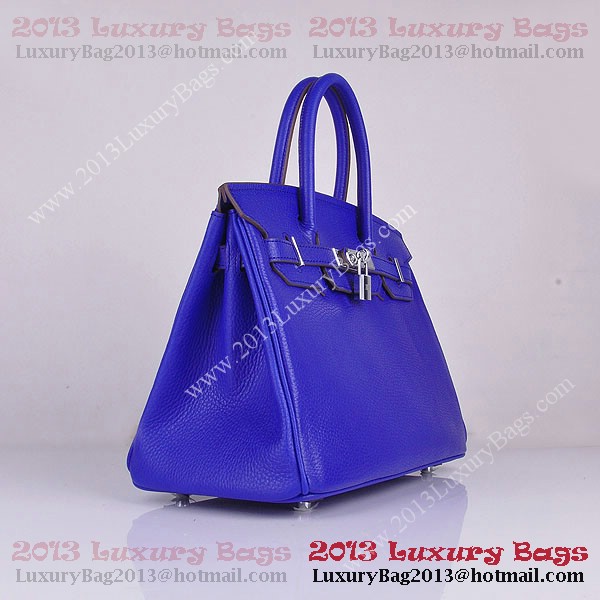 Hermes Birkin 30CM Tote Bag Blue Clemence Leather H6088 Silver Hermes Birkin 30CM Tote Bag Blue Clemence Leather H6088 Silver