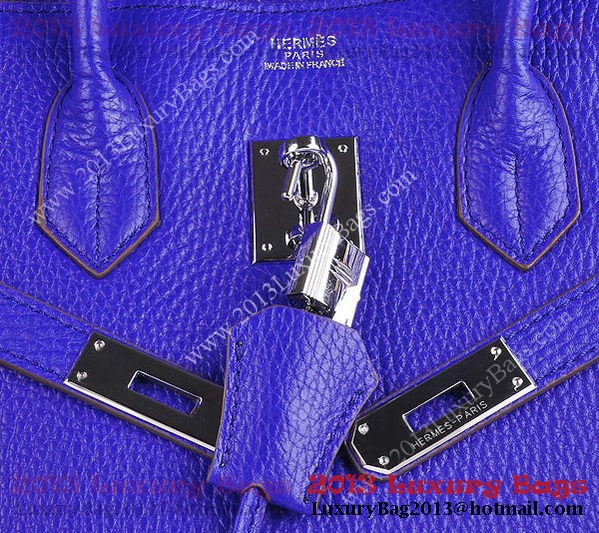 Hermes Birkin 35CM Tote Bag Blue Clemence Leather H6089 Silver Hermes Birkin 35CM Tote Bag Blue Clemence Leather H6089 Silver