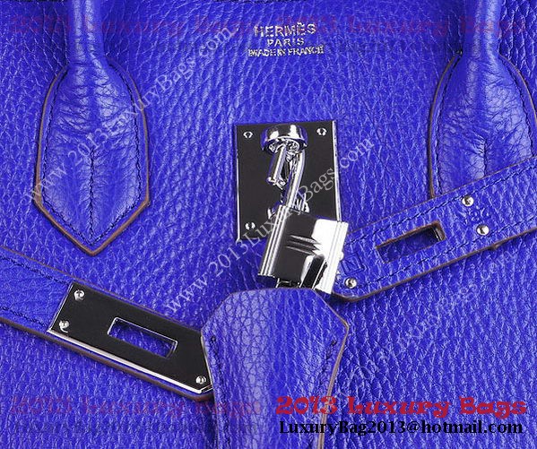 Hermes Birkin 35CM Tote Bag Blue Clemence Leather H6089 Silver Hermes Birkin 35CM Tote Bag Blue Clemence Leather H6089 Silver