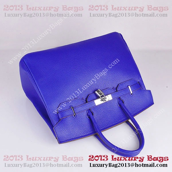 Hermes Birkin 35CM Tote Bag Blue Clemence Leather H6089 Silver Hermes Birkin 35CM Tote Bag Blue Clemence Leather H6089 Silver