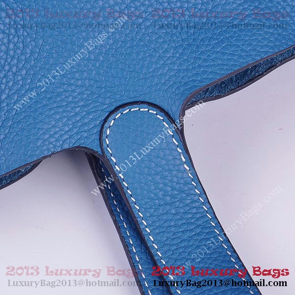 Hermes Picotin Lock MM Bag in Clemence Leather 8616 Blue