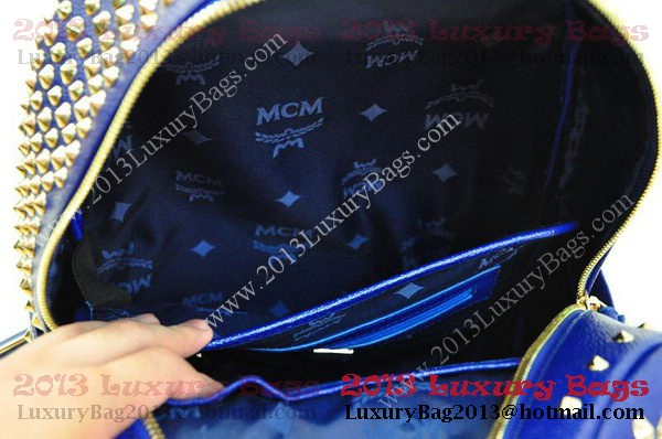 MCM Stark Backpack in RoyalBlue Grainy Leather MCM Stark Backpack in RoyalBlue Grainy Leather