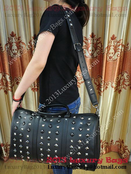 MCM Stark Weekender Medium Boston Bag in Black Calfskin MCM Stark Weekender Medium Boston Bag in Black Calfskin